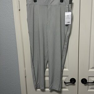 Athleta NWT Brooklyn Textured Ankle Pant City Stripe Black/Sea